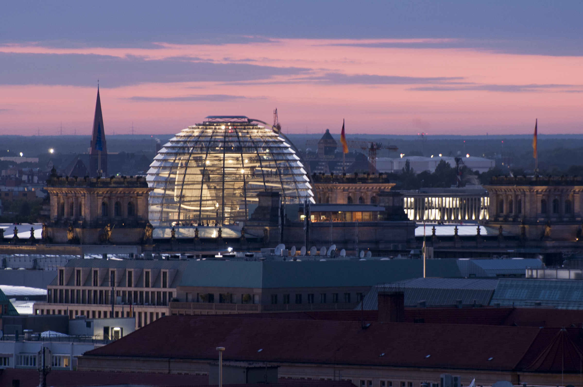 Views across Berlin including the Reichstag dome