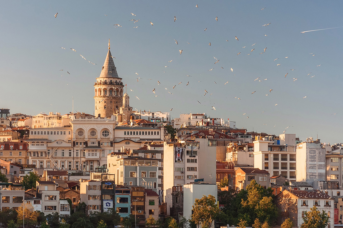 Galata Tower visible in Istanbul landscape