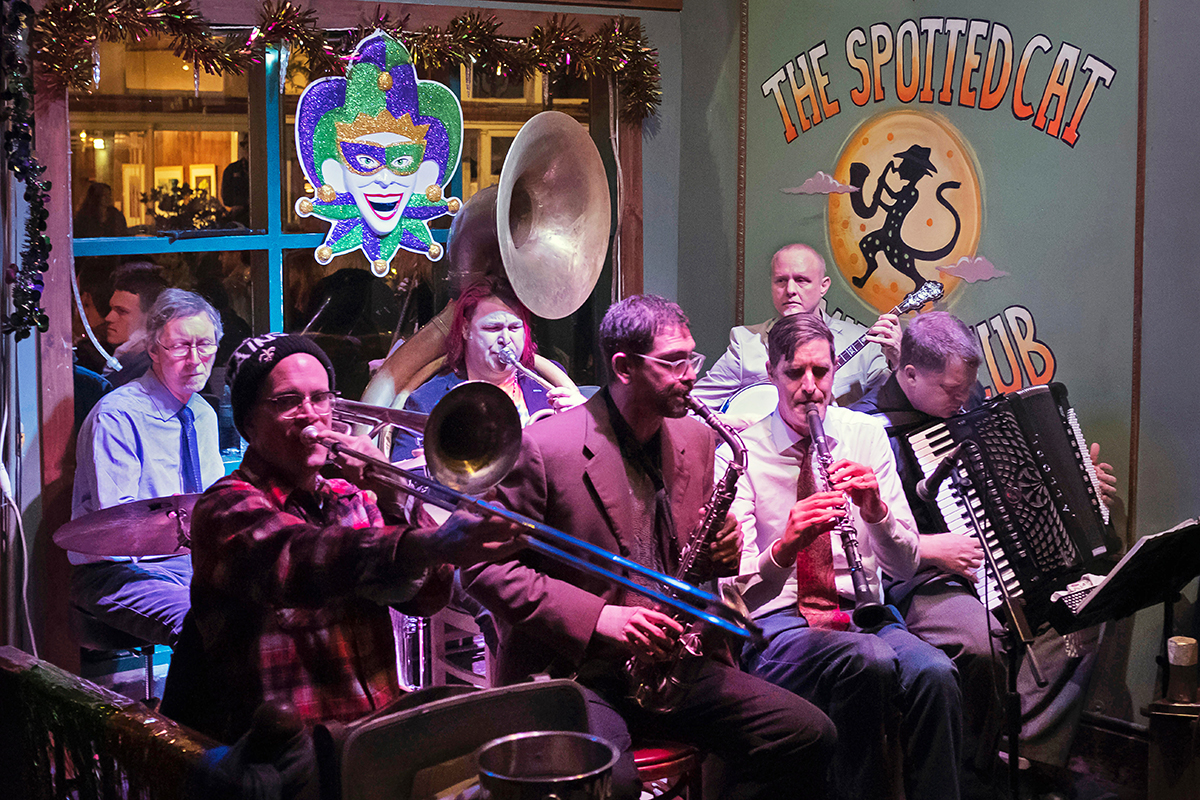 Jazz band performing at The Spotted Cat New Orleans Louisana USA