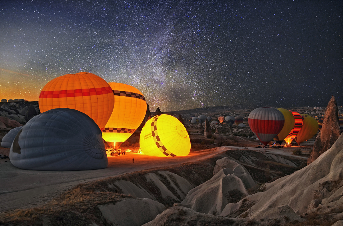 Hot-air ballooning over Cappadocia